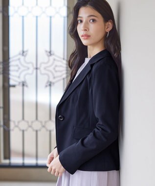 Tiaclasse L 【ダブルクロス・洗える】テーラードジャケット ネイビー