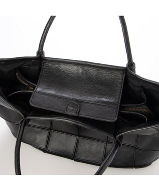 UNBILLION ピークスピーク PEAKSPEAK / 牛革パッチワーク・フラップトートL ブラック