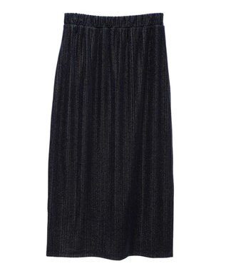 Green Parks ラメベロアＩラインスカート Navy