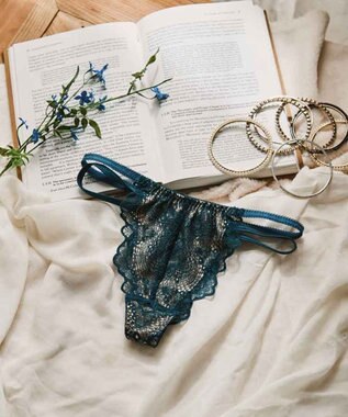 San-ai Resort（三愛水着楽園） カシュクール脇高Ｔバックショーツ ブルー