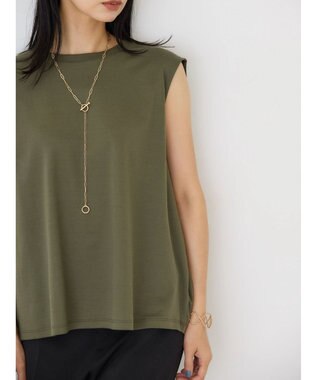 AMERICAN HOLIC 接触冷感ショルダータックノースリーブプルオーバー Khaki