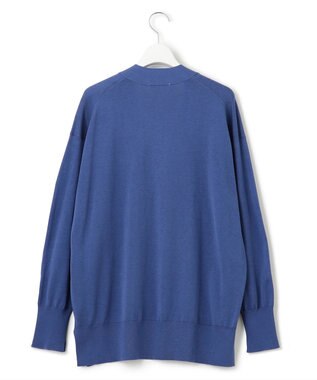 23区 【洗える】シルクコットン カーディガン ダルブルー系