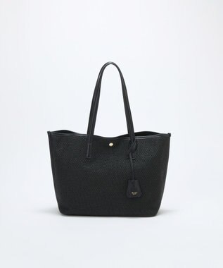 TOPKAPI 【Breath TOPKAPI】レザーコンビ 雑材風 シンプル トートバッグ チャーム付き　A4 / 軽量 ブラック