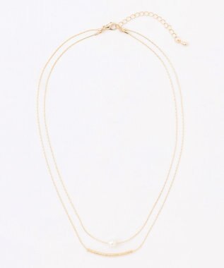 組曲 マテリアルレイヤードショートネックレス ゴールド系