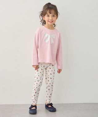 ANY KIDS 【綿100%】リボンアソート 長袖Tシャツ ピンク