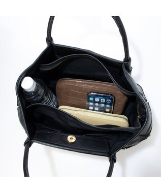 UNBILLION ピークスピーク PEAKSPEAK / 牛革パッチワーク・フラップトートL ブラック