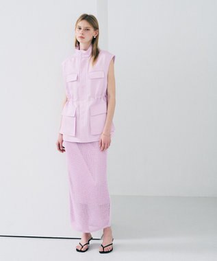 uncrave メッシュニット タイトスカート ライトピンク