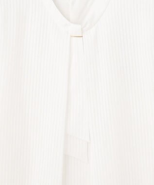 J.PRESS LADIES L シャドーストライプ ボウタイ カットソー ホワイト系1