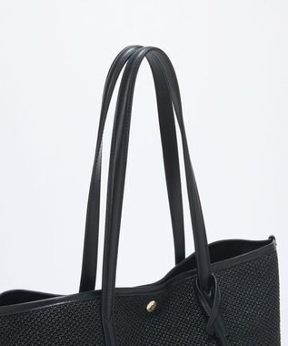 TOPKAPI 【Breath TOPKAPI】レザーコンビ 雑材風 シンプル トートバッグ チャーム付き　A4 / 軽量 ブラック