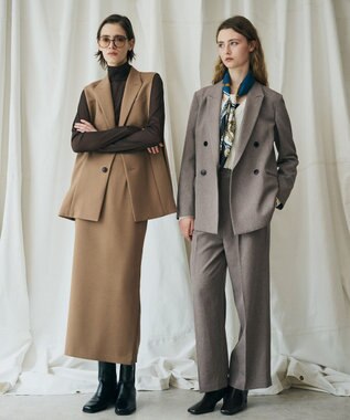 uncrave ウォッシャブルウールライクツイル ジャケット シャンブレーチャコール