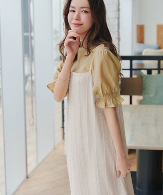 Tiaclasse 【洗える】ストレッチレースキャミワンピース ホワイト