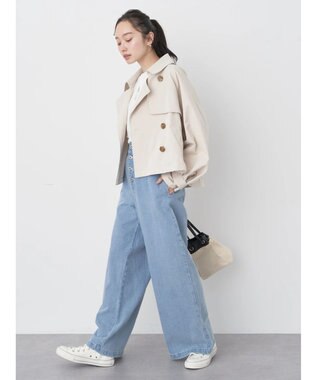 earth music&ecology ショートトレンチコート Light Beige