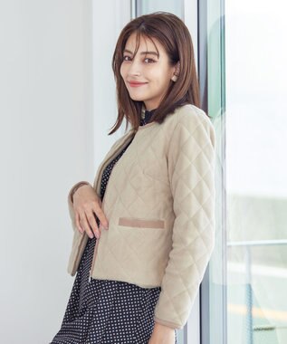 Tiaclasse ボアキルトショートジャケット アイボリー