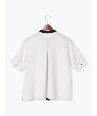 Te chichi フロントレース5分袖ブラウス Ｓグレー