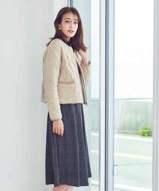 Tiaclasse ボアキルトショートジャケット アイボリー