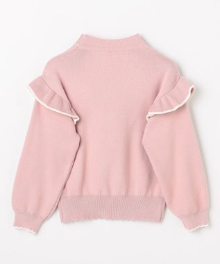 ANY KIDS 肩フリル しあわせタッチニット ピンク