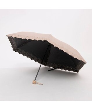 UNBILLION カシュネ cachenez / 【晴雨兼用】【日傘】UV カット率99％以上 PU軽量フラワー刺繍ミニ折りたたみ傘 ピンク
