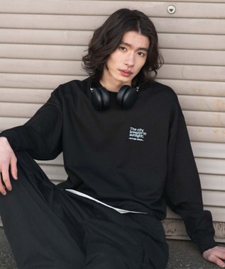 WEGO 【ユニセックス着用ITEM/MLサイズ展開】ガールプリントT（LS） ブラック