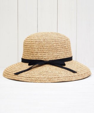 石田製帽 ペーパーブレードミックス　ワイドカサブランカ ベージュミックス