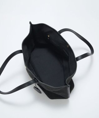 TOPKAPI 【Breath TOPKAPI】レザーコンビ 雑材風 シンプル トートバッグ チャーム付き　A4 / 軽量 ブラック