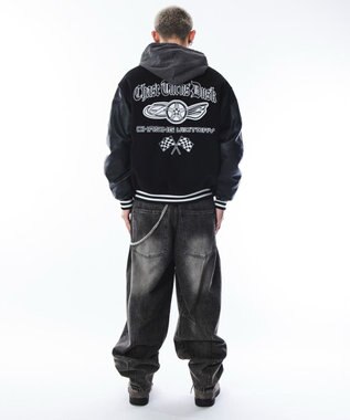 WEGO 【ユニセックス着用ITEM】メルトンワッペンスタジャン ブラック