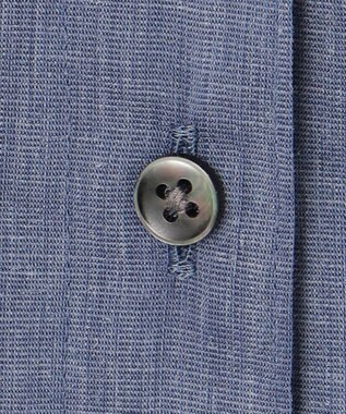 J.PRESS LADIES 【洗える】ラミーポプリン 前開き ブラウス ブルーシャンブレー系