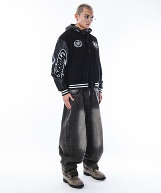 WEGO 【ユニセックス着用ITEM】メルトンワッペンスタジャン ブラック