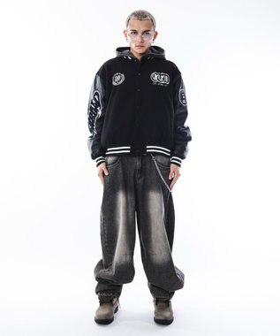 WEGO 【ユニセックス着用ITEM】メルトンワッペンスタジャン ブラック