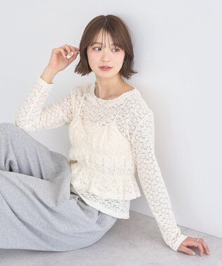earth music&ecology SET2点カットレースプルオーバー＋ビスチェ Ivory