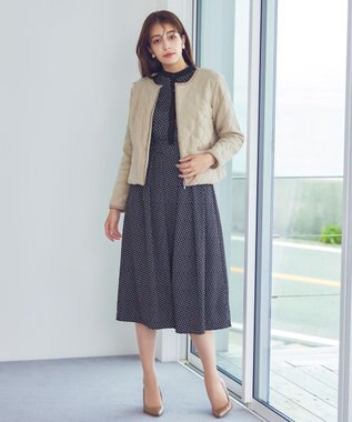 Tiaclasse ボアキルトショートジャケット アイボリー