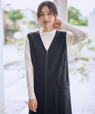 ANY L 【6色展開】フリルネックニット エクリュ