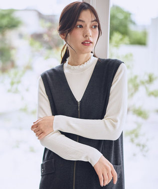 ANY 【6色展開】フリルネックニット