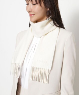 MOONBAT FURLA(フルラ）カシミヤ100％ 無地 プチマフラー オフホワイト