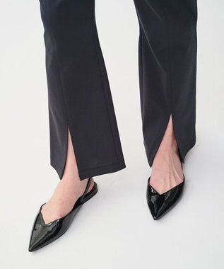 uncrave プリーツリブ スリットパンツ ブラック