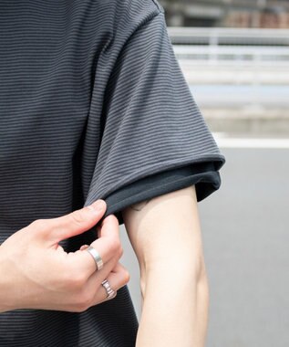 WEGO フェイクレイヤードボーダーT（SS） ブラックボーダー