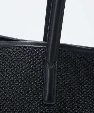 TOPKAPI 【Breath TOPKAPI】レザーコンビ 雑材風 シンプル トートバッグ チャーム付き　A4 / 軽量 ブラック