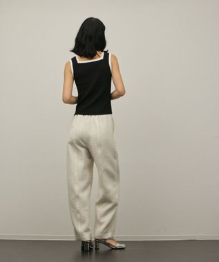 GRACE CONTINENTAL バイカラーリブニットノースリーブ ブラック