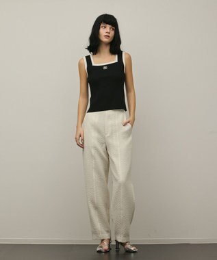 GRACE CONTINENTAL バイカラーリブニットノースリーブ ブラック