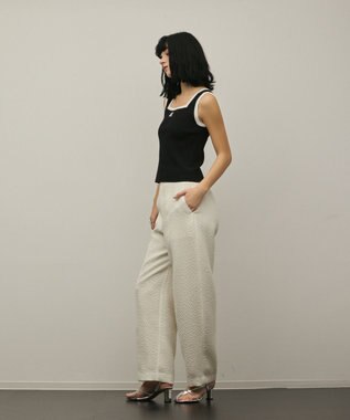 GRACE CONTINENTAL バイカラーリブニットノースリーブ ブラック