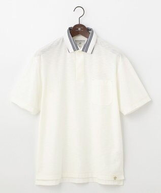 JOSEPH ABBOUD MOUNTAIN 【SPACE／UNISEX】オーガニックコットンスラブプレーティング天竺 ポロシャツ ホワイト系