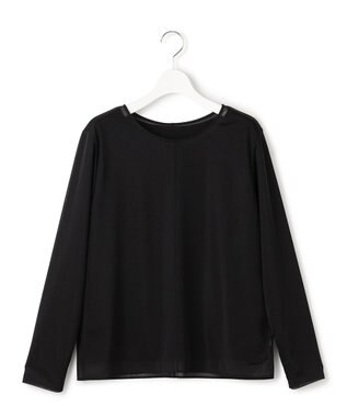 ICB L イージージョーゼット シアーレイヤードカットソー ブラック