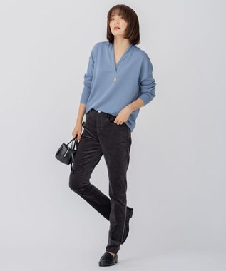 23区 【洗える】23区DENIM ベルベットストレッチ スキニーパンツ スレートグレー