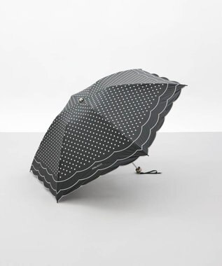 AURORA 【 NINA RICCI（ニナリッチ）】水玉プリント＆ビックスカラップ刺しゅうミニ晴雨兼用傘（折りたたみ）