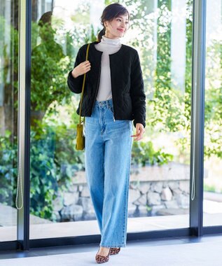 Tiaclasse ボアキルトショートジャケット ブラック