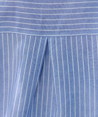 Tiaclasse 【洗える】 リネンミックススキッパーシャツ サックスストライプ