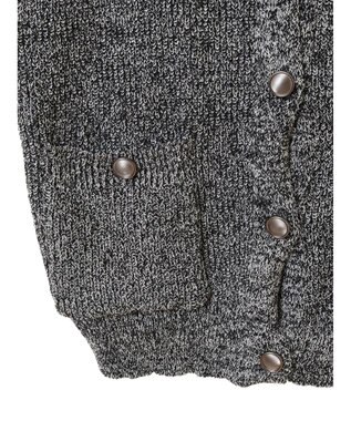 Green Parks シルバーボタンクルーネックベスト Gray Mixture