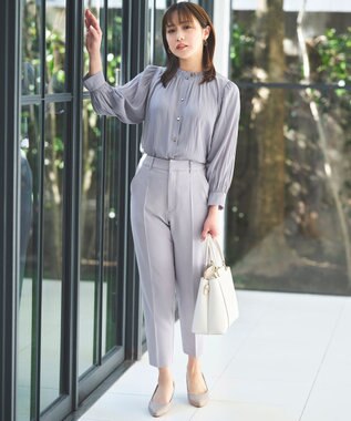 ANY SIS S 【低身長企画】フェミニンギャザー ブラウス ラベンダー