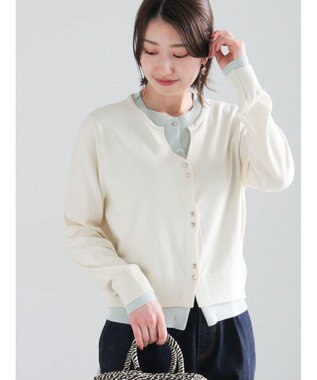 Te chichi 配色レイヤードカーディガン