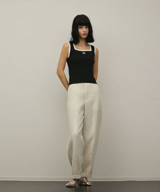 GRACE CONTINENTAL バイカラーリブニットノースリーブ ブラック