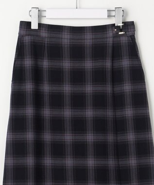 ANY SIS L ビューティサーモ2WAYストレッチチェック スカート ネイビータータン